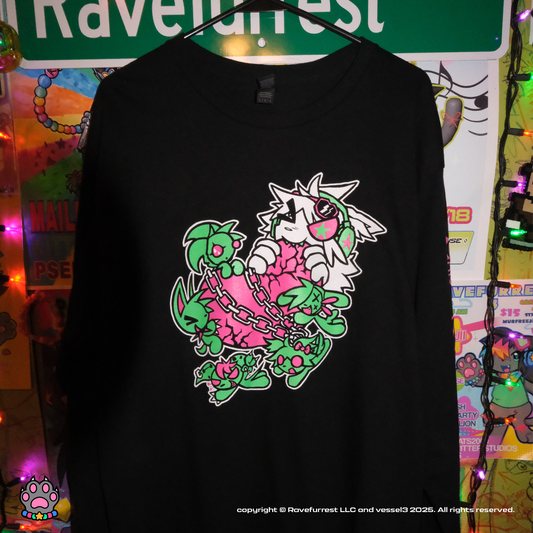 VESSEL3 X RAVEFURREST Long Sleeve Tee + Vinyl Sticker Bundle