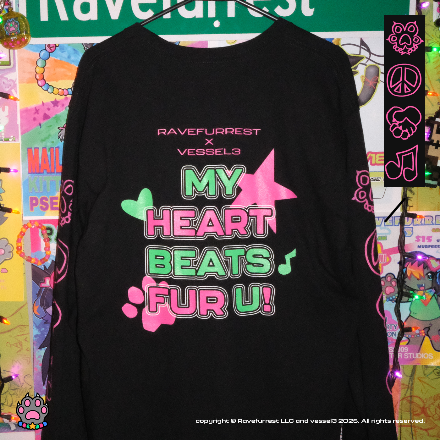 VESSEL3 X RAVEFURREST Long Sleeve Tee + Vinyl Sticker Bundle